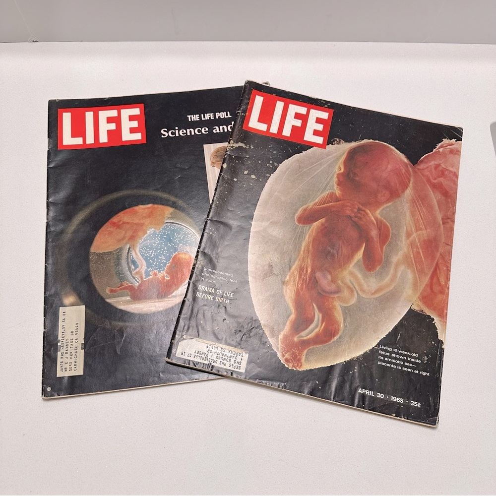 Vintage LIFE Magazine Set of 2 - Drama of Life before birth 1965, science 1959